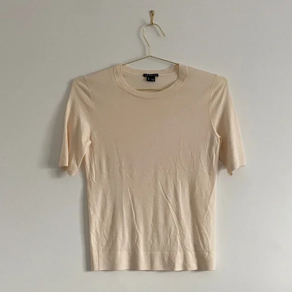Theory Merino Buttercream Fine-Knit Tee - Picture 2 of 8